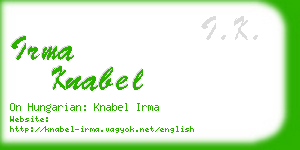 irma knabel business card